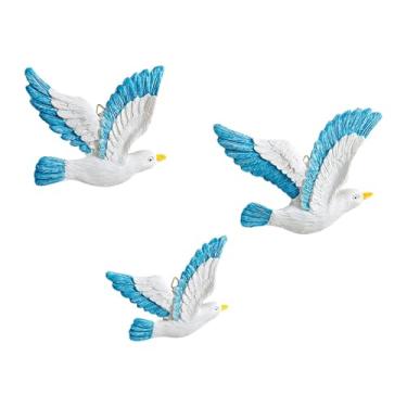 Imagem de Kuntesetty Conjunto de 3 Enfeites de Parede em Forma de Gaivota, Artesanato, Pombas em Resina 3D, Decoração para Sala de Estar, Escritório E Quarto, Style B