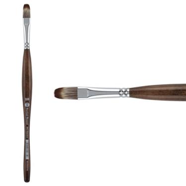 Imagem de Borciani e Bonazzi Pincel sintético Unico Mongoose Artist – Série 802 Filbert – Tamanho #10 – Aquarelas, óleo e tinta acrílica – Feito à mão na Itália, design antiderrapante, cabo médio ergonômico