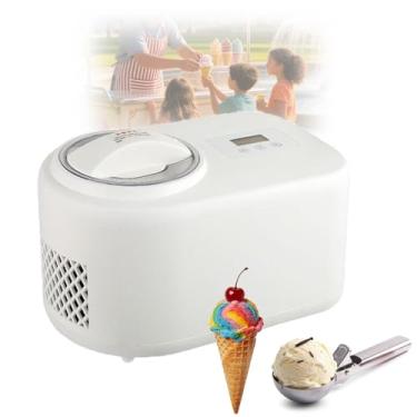 Imagem de MáQuina De Sorvete AutomáTica Com Compressor,Sem Necessidade De Pré-Congelamento Com Visor Lcd E Colher, Temporizador, Grande Capacidade De 1200ml Para Uso DoméStico E Comercial