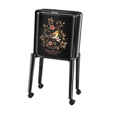 Imagem de Generic Lixeira de cozinha com rodas, portátil, multiuso, de grande capacidade, para reciclagem, ideal para sala de jantar e escritório, Preto