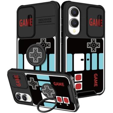 Imagem de Funermei Capa para Samsung Galaxy S25 Edge - Capa de telefone feminina bonita feminina estética console de jogos design exclusivo com capa de câmera e suporte de anel Funda para Samsung S25 Edge