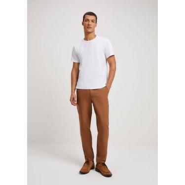 Imagem de Camiseta Básica Masculina Manga Curta Slim - Hering, P, Branco