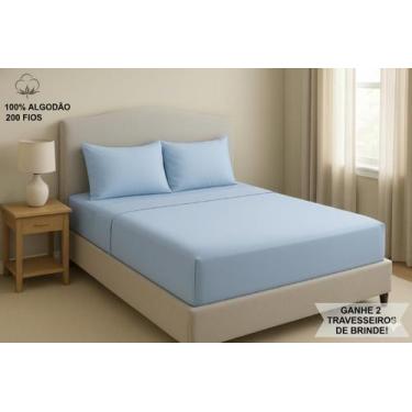 Imagem de Jogo de Lençol Super King 3 Peças Algodão Percal 200 fios - RT ENXOVAI