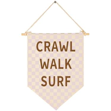 Imagem de Quarto de bebê acima do berço decoração de porta de sala de jogos - bebê, chá de aniversário, presente de Natal para bebê, criança, menino, menina, crianças, bandeira pendurada em tela, bandeira de