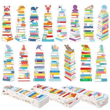 Imagem de Kolldenn 150 marcadores de livro a granel 16,3 x 4,97 cm Marcadores de papel para rastreamento de papel marcadores de página de leitura dupla face para amantes da leitura escolar (oceano de verão)