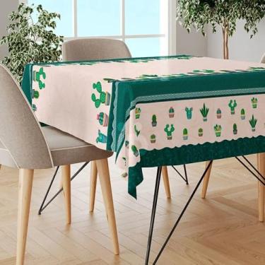 Imagem de Toalha de Mesa Térmica Impermeável Estampada 4–12 Lugares Proteção para Mesa Cozinha Jantar (Suculentas,6 Lugares: 2,00m x 1,40m)