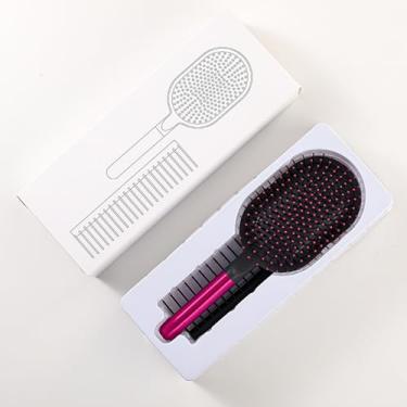 Imagem de Dioche Conjunto de Pente de Cabelo de 2 Peças, Pente de Dente Largo e Escova de Almofada de Ar de Massagem, Alça Antiderrapante Antiestática para Cabelos Cacheados e Lisos (GOLD)