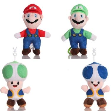 Imagem de Kit Chaveiro Pelúcia Desenho Super Mario Bros E Luigi 15Cm