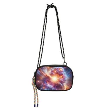Imagem de Bolsa feminina Supernova Outburst Nebula pequena bolsa transversal sobre o ombro, carteira moderna para celular