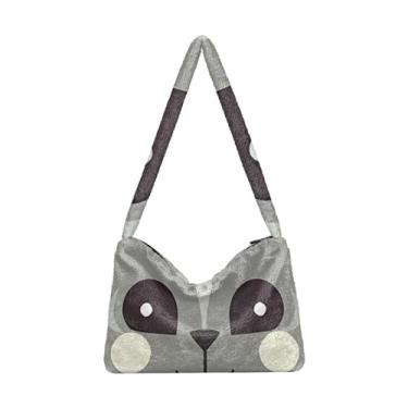 Imagem de GAIGEO Little Bear Behind the Broken Wall Bolsa de ombro feminina, bolsa de ombro com bolso, bolsas leves para mulheres, Macaco cinza, One Size