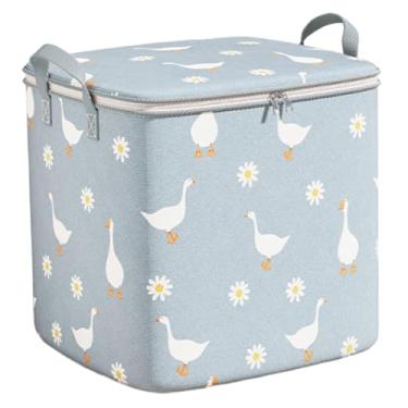 Imagem de YWJLQH Saco para guardar edredom, organizador de colchas, amplo espaço para transporte com alças, ideal para armário, dormitório e lençóis, Blue 100 L