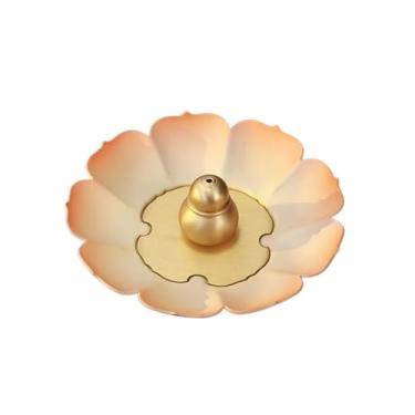 Imagem de porta-vara de incenso Porta-incenso de cabaça lótus para interior, queimador incenso cobre, presente moderno, decoração para casa