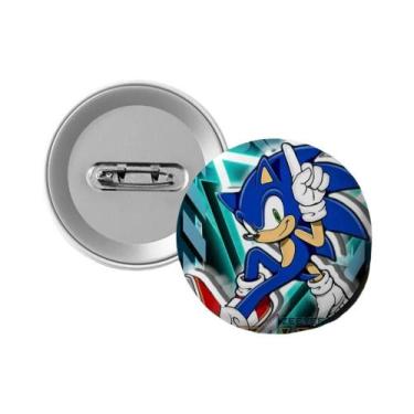 Imagem de Emblemas De Jogo Supersonic Sonic, Pins Criativos Redondos Para Roupas