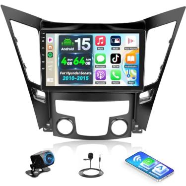 Imagem de UNITOPSCI 4G + 64G para Hyundai Sonata 2010-2015, Android 13, rádio estéreo, sem fio, CarPlay, Android, navegação automática, tela sensível ao toque, tela sensível ao toque, Bluetooth 5.0 FM/RDS 32EQ