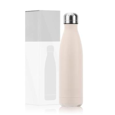 Imagem de Garrafa Térmica Inox 500ml Aço Inoxidável 304 - Para Academia, Esportes e Viagem, Mantém Bebida Gelada 24h(pele)