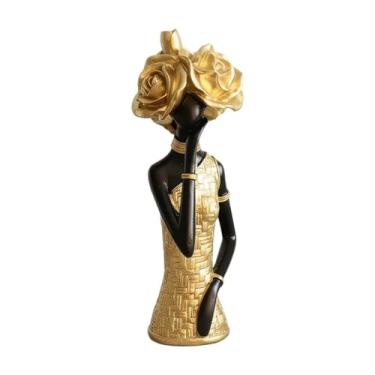 Imagem de MotiveTech Estátua de Africana Feita de Resina, Peça de Coleção, Artesanato Decorativo, Presente, Decoração de Mesa, Escultura para Armários E, Style B, Tamanho real