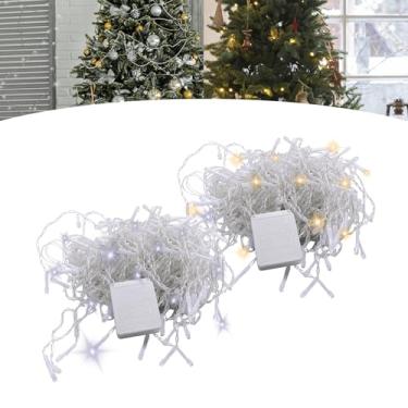 Imagem de Kit 2 Cordão Pisca Pisca De Led Para Decoração Natalina 9m 100leds (Branco Quente 110v)
