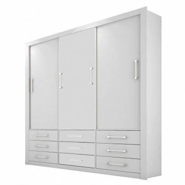 Imagem de Guarda Roupa Casal Anjos 3 Portas Carioca Móveis Branco
