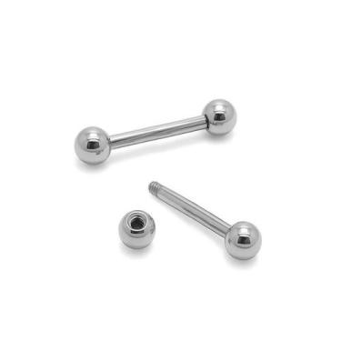 Imagem de Piercing Reto Microbell 1.2mm em Titânio Natural - M2 Piercing, 10mm