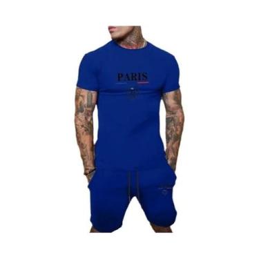 Imagem de Conjunto De Moda Masculina De Verão Camiseta De Manga Curta E Shorts C
