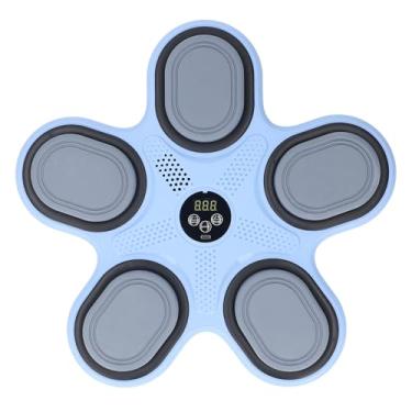 Imagem de Jiawu Máquina de Boxe Musical Inteligente para Adultos, Design de Alvo de Parede que Economiza Espaço, Máquina de Perfuração Montada na Parede para Fitness Doméstico, Material PU + ABS (Azul)