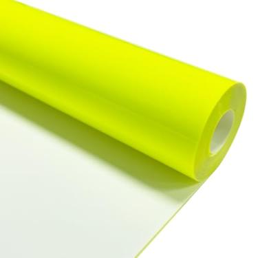 Imagem de MerryMade Rolo HTV de vinil de transferência de calor amarelo neon 30 cm x 6 m | Fácil de cortar, remover ervas daninhas e transferir, ferro em vinil para Cricut, Silhouette Cameo e outras máquinas de