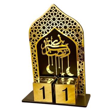 Imagem de Calendário Ramadã de mesa decoração preto e dourado – elegante exibição de contagem regressiva islâmica para casa (calendário Ramadã de mesa)