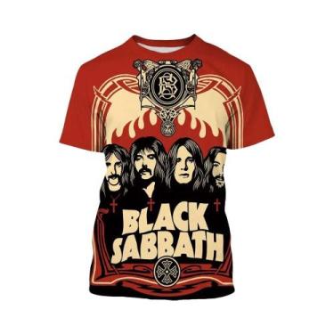 Imagem de Verão nova moda preto sabbath masculino 3d impresso camiseta hip hop c