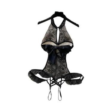 Imagem de Vestido De Noite Sem Mangas Em Renda Floral Para Mulheres Com Costas D