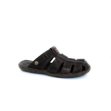 Imagem de Sandália Chinelo De Couro Masculino Marrom Toscana - Pé Na Estrada Cal