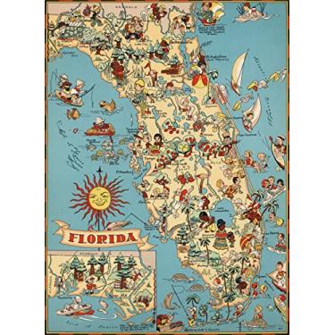 Imagem de Quebra-cabeças para adultos, 1000 peças, mapa de madeira da Flórida, jogos de quebra-cabeça dos EUA do estado, decoração de mapa