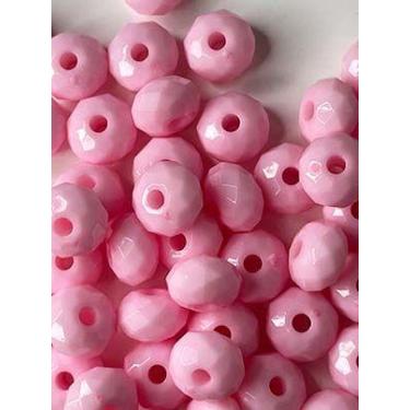 Imagem de Rondela Cristal Acrílico  Rosa 10mm aprox.2000 peças 500g - La Mode Ar