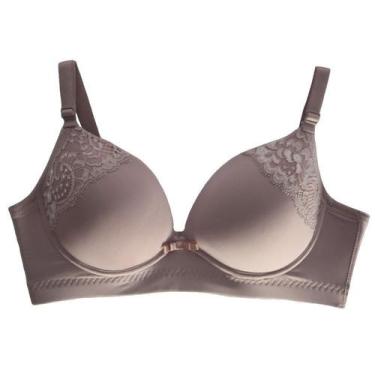 Imagem de Sutiã Bojo Copa D Renda Reforçado Sustentação Vi Lingerie, 48D, Chocol