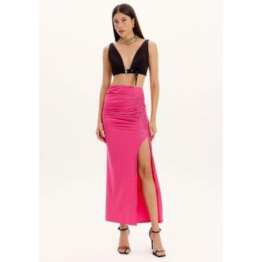 Imagem de Saia Super Midi Com Cintura Alta E Fenda Lateral-Feminino