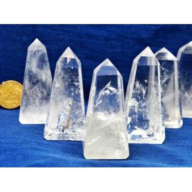 Imagem de Obelisco Quartzo Cristal 5 cm Pedra Natural Classe B 50g - Varejo