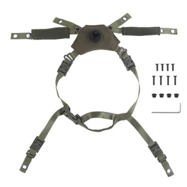 Imagem de Zhongren Capacete tático Airsoft Alça de queixo com mostrador ajustável, sistema de suspensão para capacete MICH Wendy, acessório universal para capacete confortável, caça ao ar livre, explorador,