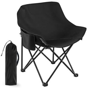 Imagem de Cinnvoice Cadeira de sauna portátil, dobrável rápido, cadeiras compactas leves com bolsa de transporte para viagens ao ar livre, praia, piquenique, festival, acampamento, pesca, caminhadas, mochila