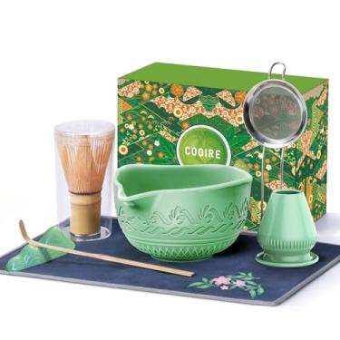 Imagem de Conjunto de batedor Matcha, conjunto de matcha de cerâmica inclui tigela Matcha, batedor Matcha e suporte