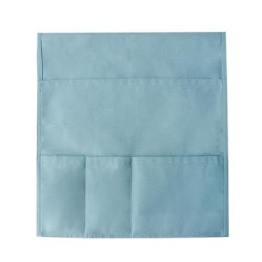 Imagem de BAHULA Organizador de apoio de braço de sofá, suporte de controle remoto para sofá reclinável, poltrona de sofá, bolsa de armazenamento de bolso lateral para revista, tablet, telefone, óculos, azul