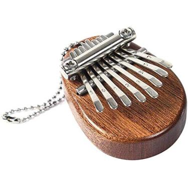 Imagem de Lss9azznmm Kalimba 8 teclas mini piano portátil polegar transparente adequado para crianças, adultos, iniciantes, profissionais, música, presente, oval, madeira