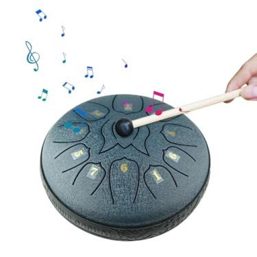 Imagem de Walmeck Tambor de Língua de Aço 6 Polegada Portátil 11 Notas Instrumento Percussão para Meditação Yoga Iniciantes Majores Tambor Mão Aço Roxo (azul-marinho)
