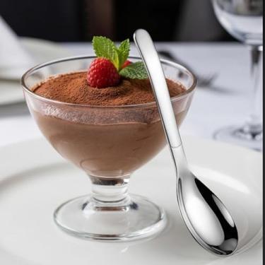 Imagem de 1 colher de sopa de aço inoxidável 316 com fundo plano de cozinha de cabo longo para sobremesa doméstica colher pública utensílios de cozinha (pequeno, 13 x 3,3 cm)