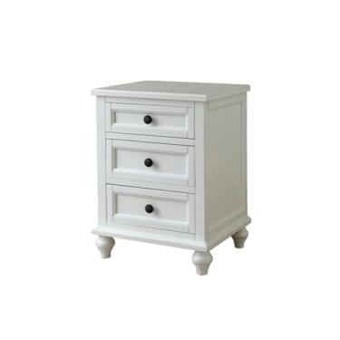 Imagem de KEG801302 Mesa de cabeceira preta/branca, armário de arquivo com três gavetas, armário de armazenamento de madeira maciça para sala de estar, quarto, estudo, livros, lâmpadas, etc