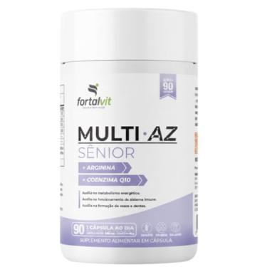 Imagem de Multi AZ 50+ com Coenzima Q10 e Arginina, Longa Duração: 3 Meses de Uso, 22 Vitaminas e Minerais Essenciais, 90 Cápsulas Multivitamínico, Fortalvit