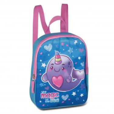Imagem de Mochila Infantil Mini Pequena Escolar Creche Passeio Golfinho PI3265 -