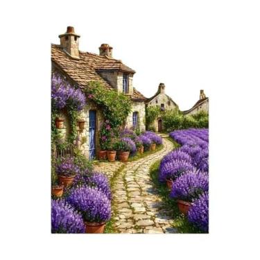 Imagem de Huacan nova chegada lavanda aldeia lanscape pintura diamante diy kit b