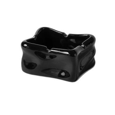 Imagem de Cinzeiro de cerâmica para cigarros, cinzeiro de mesa, formato irregular, design exclusivo, cinzeiro para quarto, restaurantes, varanda, jardins ou chave de doces etc. Bandeja de cinzeiro ao ar livre