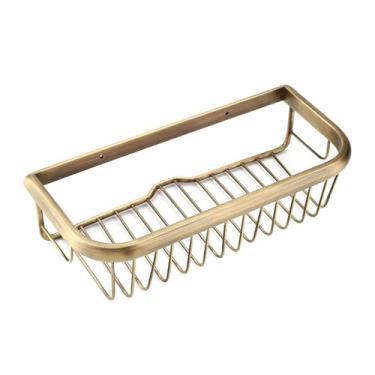 Imagem de Cesto de Banho Cobre Sólido para Sabonete e Shampoo Suporte Armazenamento Prateleira Banheiro Montada na Parede com Design oco Estilo Premium Múltipla