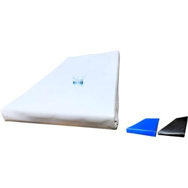 Imagem de Capa colchão hospitalar impermeável solteiro reforçado colchonete lençol protetor pvc tecido cama (188 x 78 x 14a16cm, Branco)
