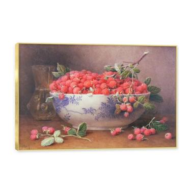 Imagem de Moldura dourada. Arte vintage emoldurada de frutas mortas, pintura clássica de cozinha country, decoração de parede de casa de fazenda quente para sala de jantar e cozinha. C36. 40 x 60 cm - 15,8 x